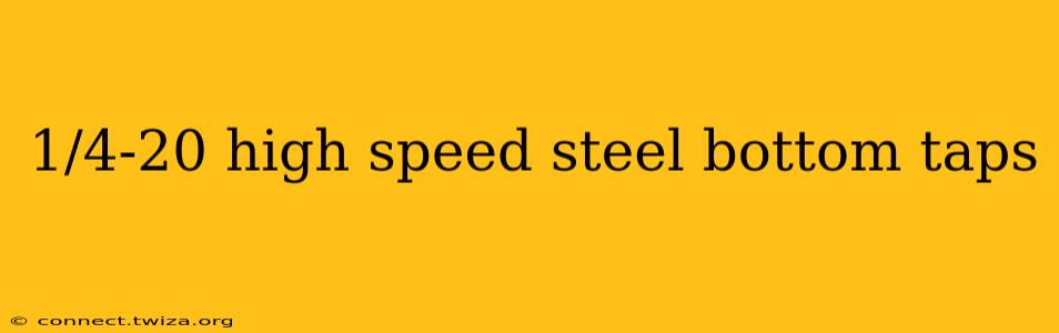 1/4-20 high speed steel bottom taps