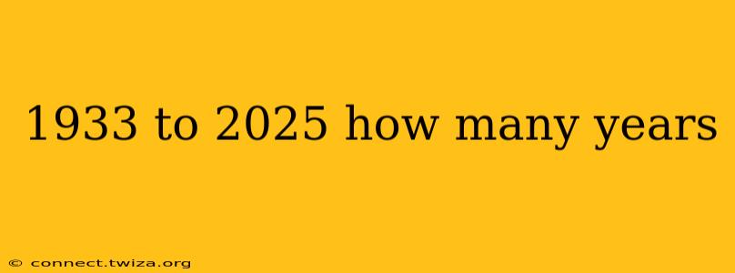 1933 to 2025 how many years