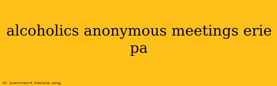 alcoholics anonymous meetings erie pa