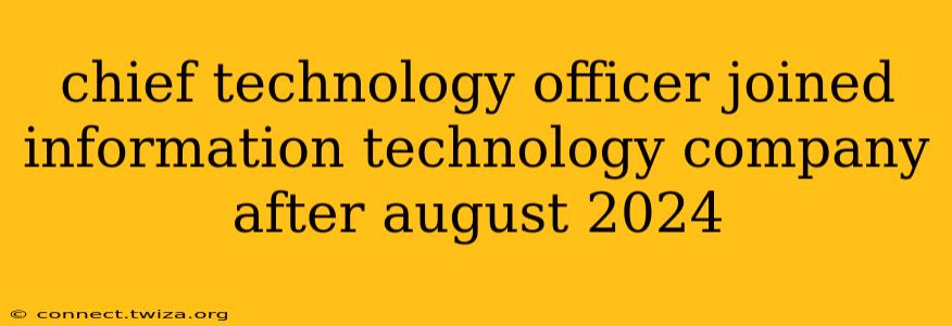 chief technology officer joined information technology company after august 2024