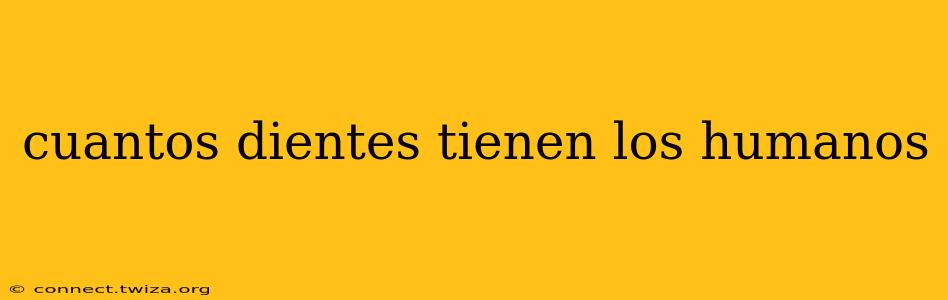 cuantos dientes tienen los humanos