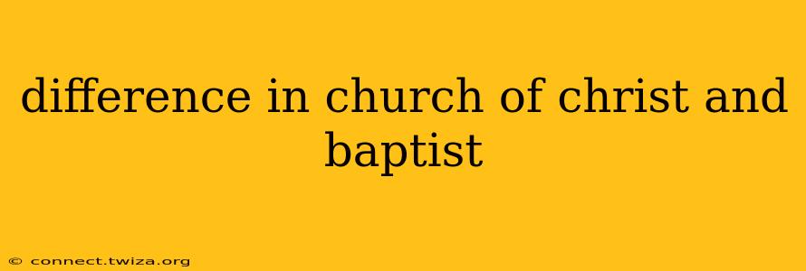 difference in church of christ and baptist