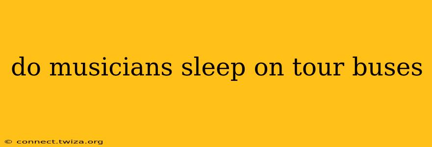 do musicians sleep on tour buses