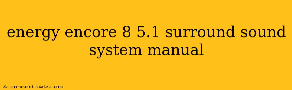 energy encore 8 5.1 surround sound system manual