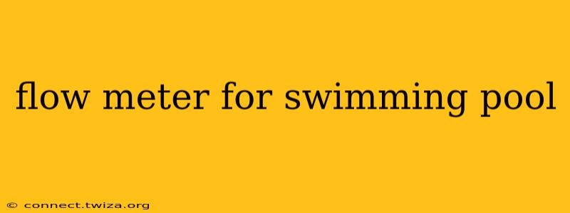 flow meter for swimming pool