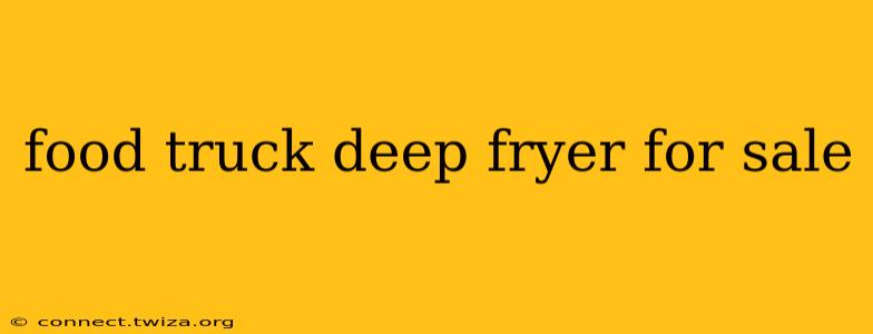 food truck deep fryer for sale