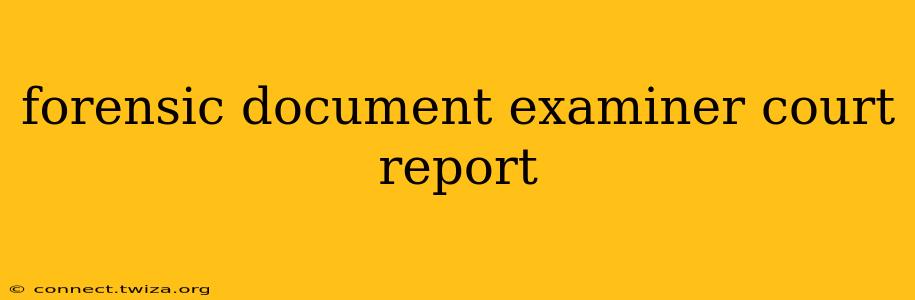 forensic document examiner court report