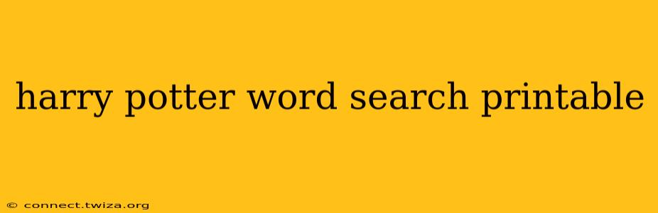harry potter word search printable