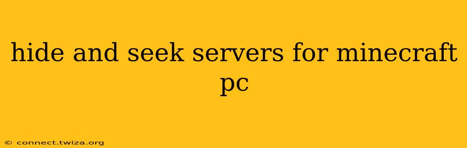 hide and seek servers for minecraft pc
