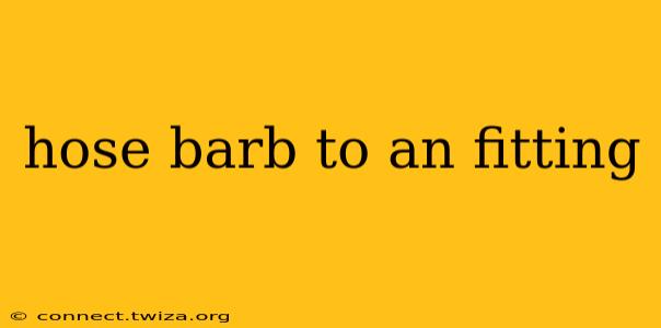 hose barb to an fitting
