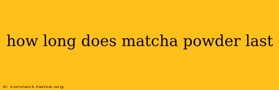 how long does matcha powder last