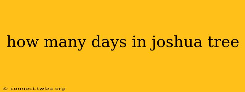 how many days in joshua tree