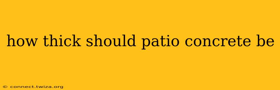 how thick should patio concrete be