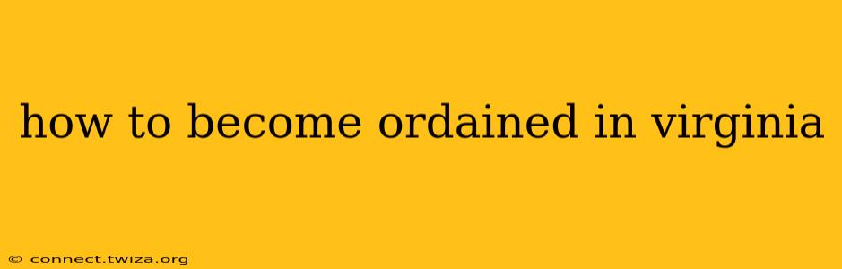 how to become ordained in virginia