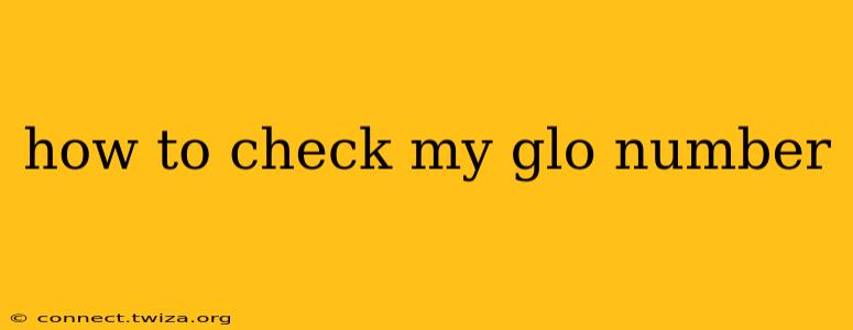how to check my glo number