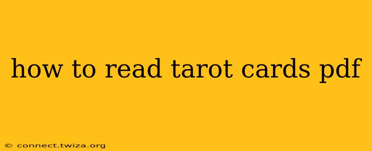 how to read tarot cards pdf