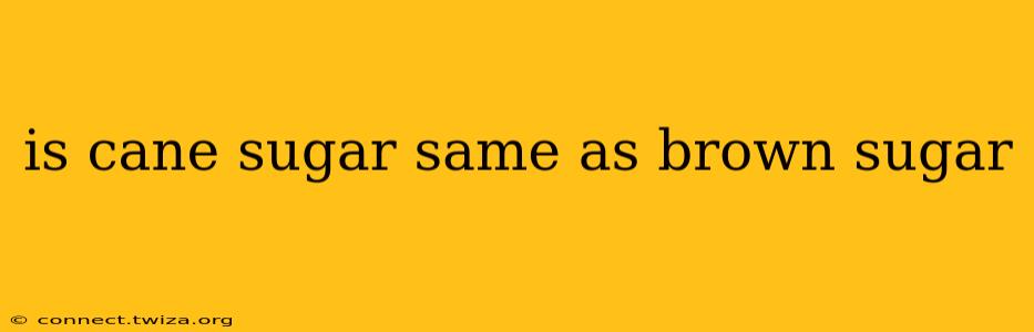 is cane sugar same as brown sugar