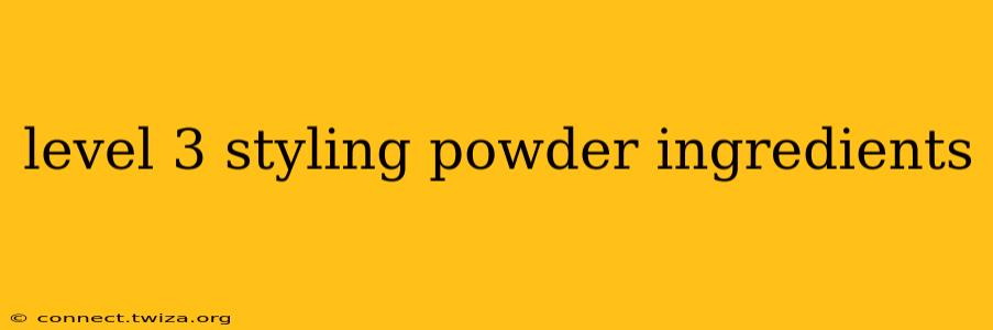level 3 styling powder ingredients