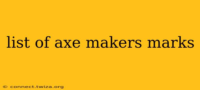 list of axe makers marks