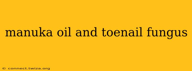 manuka oil and toenail fungus
