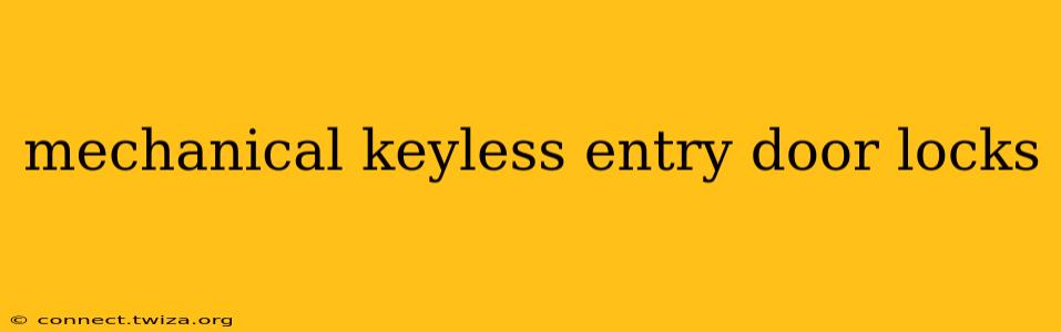 mechanical keyless entry door locks