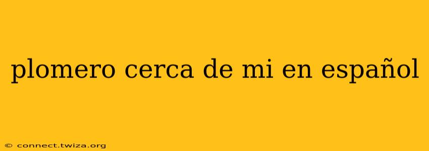 plomero cerca de mi en español
