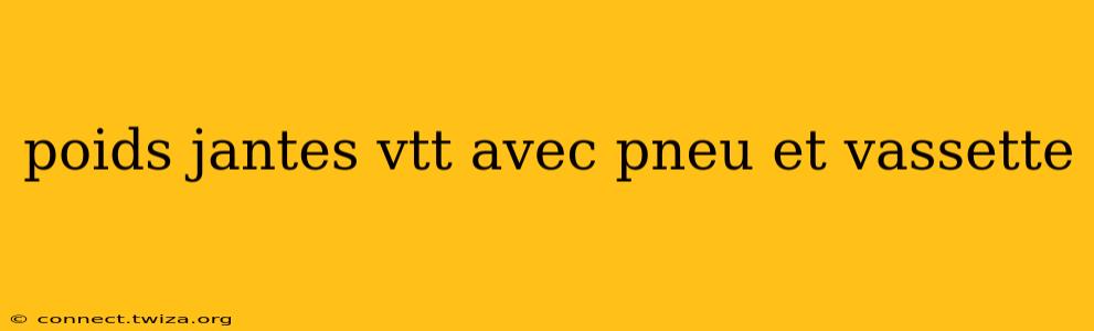poids jantes vtt avec pneu et vassette
