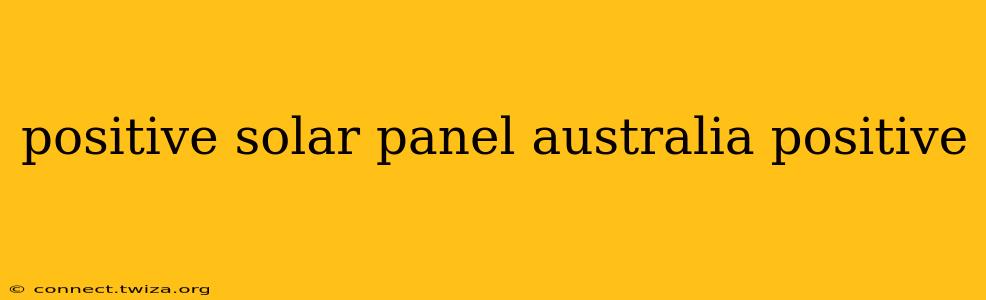 positive solar panel australia positive