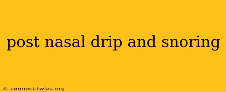 post nasal drip and snoring