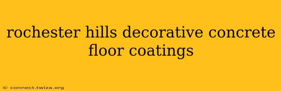 rochester hills decorative concrete floor coatings