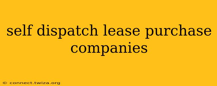 self dispatch lease purchase companies