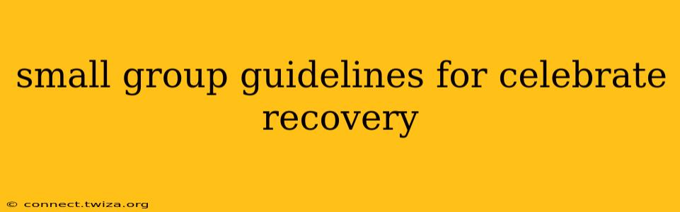 small group guidelines for celebrate recovery