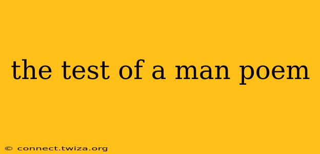 the test of a man poem