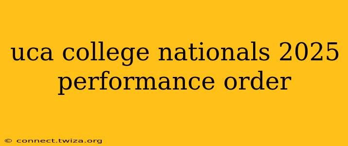 uca college nationals 2025 performance order