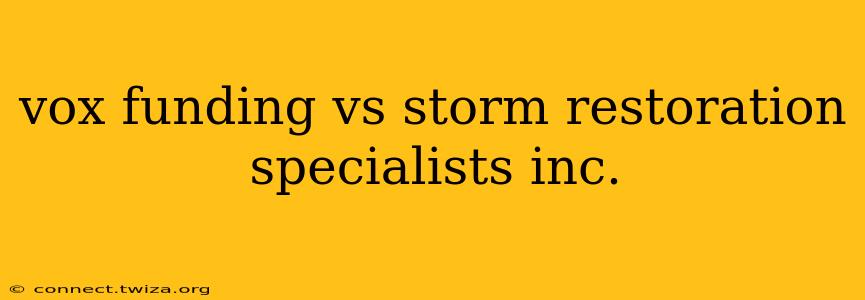 vox funding vs storm restoration specialists inc.