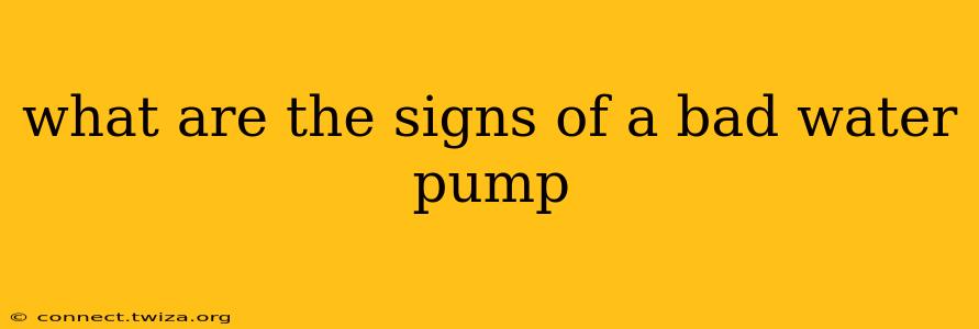 what are the signs of a bad water pump