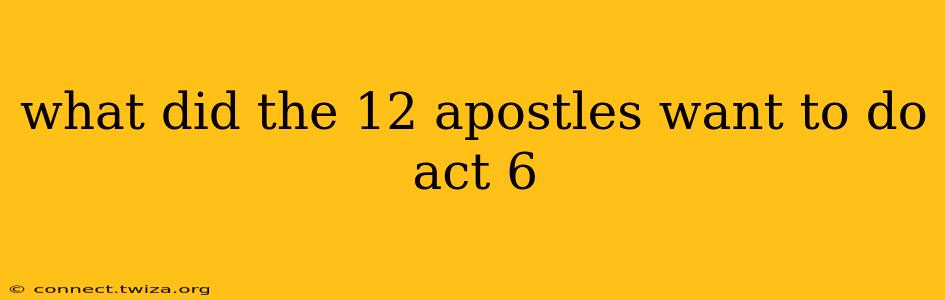 what did the 12 apostles want to do act 6