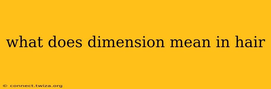 what does dimension mean in hair