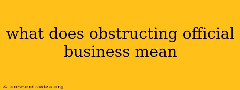 what does obstructing official business mean