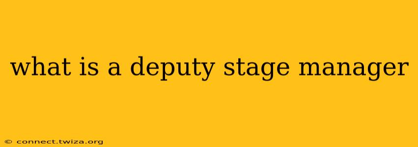 what is a deputy stage manager