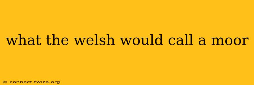 what the welsh would call a moor