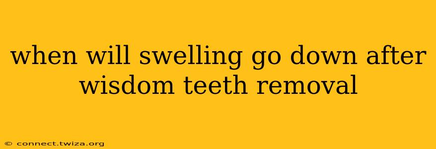 when will swelling go down after wisdom teeth removal