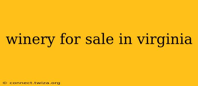 winery for sale in virginia